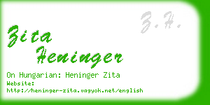 zita heninger business card